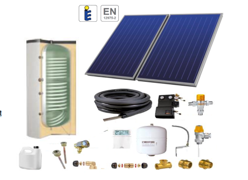 Pack solaire complet ASTREA pour ECS et Chauffage avec soutien primaire  type PAC / Chaudière  Thermador PACKE : Achetez en ligne sur SFTE-SHOP  votre matériel à efficacité énergétique